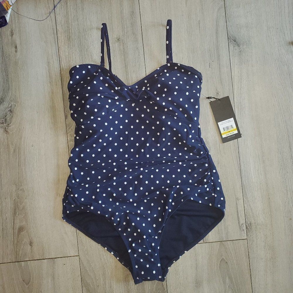 JNY Jones New York Blue white dot Size Medium swim